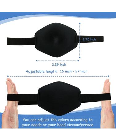 AMZVIO Adjustable Adult Eyepatch for Lazy Eye or After Eye Surgery (Large) - Black - Buy Online on GoSupps.com