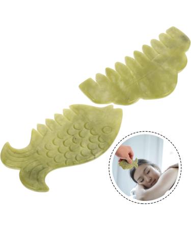 Fomiyes 6 Pcs Jade Massage Comb Set - Full Body Scalp Massager & Hair Tool - Xiuyu Green Scratching Board & Comb - Buy Online on GoSupps.com