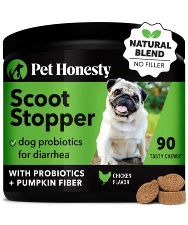 Pet Honesty Scoot Stopper - Digestion & Health Supplement for Dogs - Dog Anal Gland Support Diarrhea & Bowel Support Fiber & Probiotics (90 ct)