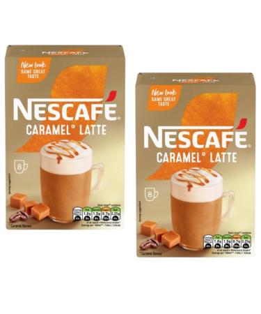 Nescafe Coffee Instant coffee Sachets 8mug | FabFinds Mug (Caramel Latte 2 Pack)