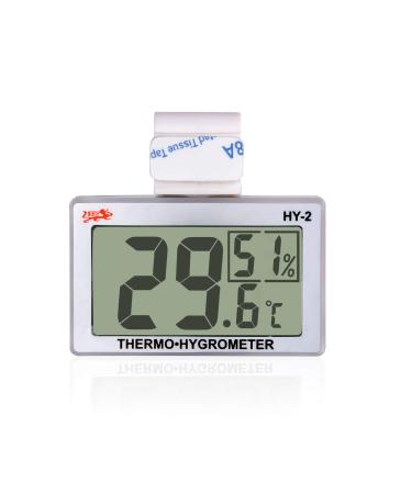 Reptile Thermo-Hygrometer Terrarium Digital Temperature Humidity Gauge for Pet Rearing Box Reptiles Tank Thermometer Hygrometer with Hook and Stick Pad
