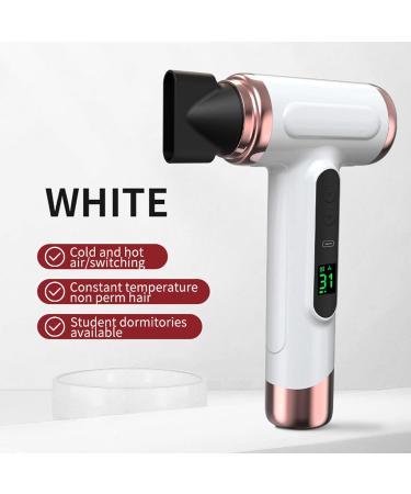 High Speed Hair Dryer USB Rechargeable Cordless Blow Dryer with 15000mAh Battery 200W Hot Cold Blow Dryer for Travel Dormitory (US Plug) US Plug White - Buy Online on GoSupps.com