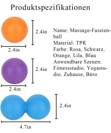 Fascia Ball 3-Pack | Massage Balls for Sore Muscles & Myofascial Relaxation | Trigger Point Therapy | Purple Orange & Blue - Buy Online on GoSupps.com