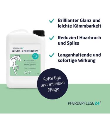 Horse Care24 Mane & Tail Spray for Horses 2.5L - Comparison Winner | Brilliant Shine Easy Combability & Healthy Fur - Available in 5 Sizes - Buy Online on GoSupps.com