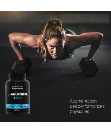 Bandini L-Arginine 360 Vegan Capsules - 4500 mg of Pure Arginine HCL Powder per Daily Dose - High Dosed - Made by Vegetable Fermentation - 100% Vegan No Additives and Flavors - Buy Online on GoSupps.com