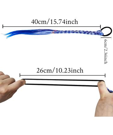 Braiding Hair Extensions Blue Braids Hair Extensions Hairpieces Ponytail Holder Hair Tie Hair Accessories for Girls Women - Buy Online on GoSupps.com