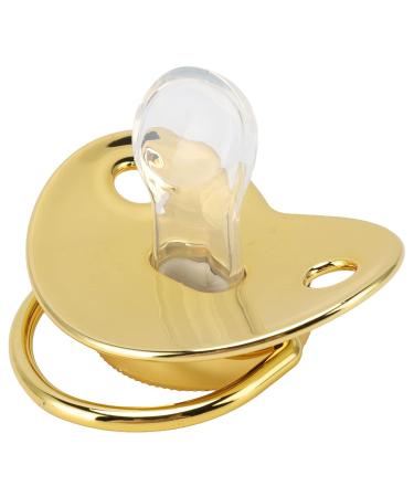 Luxury Baby Pacifier - Soft Silicone Nipple with Chain Clip for Newborns 6-18 Months - Gold - Buy Online on GoSupps.com