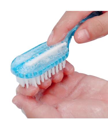 2 Sided Handle Grip Fingernail & Foot Scrub Brush Set - Soft & Stiff Bristles - Hand & Foot Cleaning Brushes for Men, Women, Kids - 4 Pack - Buy Online on GoSupps.com