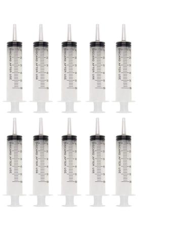 60ml Catheter Tip Syringe with Covers 10 Pack by Tilcare - Sterile Plastic Medicine Food Droppers for Children, Pets or Adults  Latex-Free Oral Medication Dispenser - Large Feeding Tube Syringes