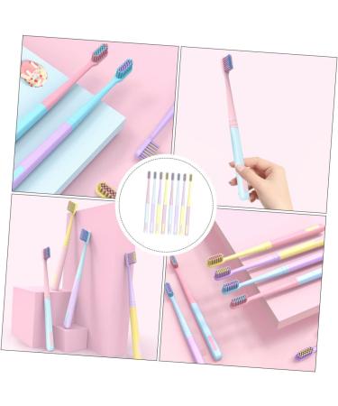 Solustre 8-Pack Macaron Toothbrush Cleaning Tools for Pregnant Women | Extra Soft Travel Toothbrush & Charcoal Massage Brush | Household Cleaning Devices - Buy Online on GoSupps.com