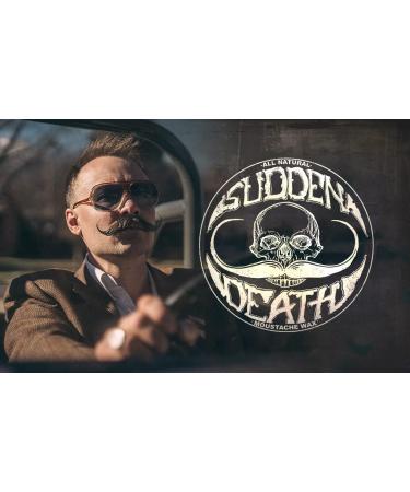 Mustache Wax Strong Hold for Men | Sudden Death Moustache & Beard Wax 1oz Tin | Perfect for Handlebar Mustaches | No Heat Required | Death Grip Grooming - Buy Online on GoSupps.com