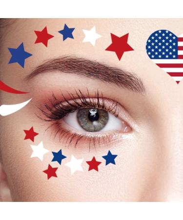American Flag Patriotic Facial Tattoo Stickers - 10 Piece Set for Independence Day & Labor Day Celebrations - Buy Online on GoSupps.com