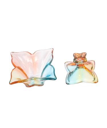 Ipetboom 1pc Nail Art Crystal Cup Glass Nail Cup Glass Nail Monomer Container Nail Dipping Dish Clear Glass Crystal Acrylic Nail Brush Cups with Lid Powder Manicure Nail Supplies 9.1x9cm Assorted Color