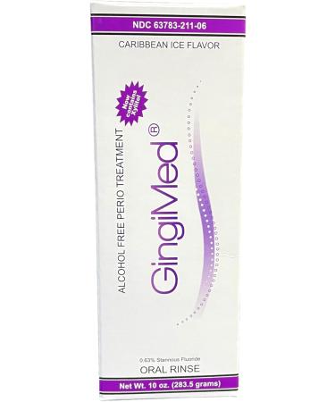GingiMed .63% Stannous Fluoride Mouthwash with Xylitol | Alcohol-Free Periodontal Treatment | Caribbean Ice - 10 oz - Fast International Shipping - Buy Online on GoSupps.com