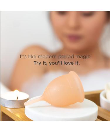 Saalt Soft Menstrual Cup - Best Sensitive Reusable Period Cup for 12-Hour Wear - Tampon & Pad Alternative - Small Pack in Desert Blush - Buy Online on GoSupps.com