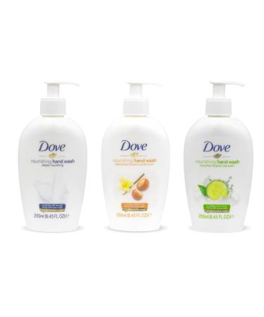 Dove, Nourishing Hand Wash Variety of 3 (Deeply Nourishing, Shea Butter & Warm Vanilla, Cucumber & Green Tea) - 250 ML (8.45 FL OZ) - International Version…
