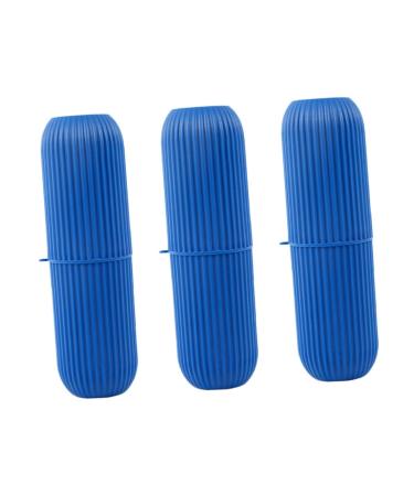 Stobaza 3 sets 8 toothbrush covers Camping toothbrush household toothbrushes Whitening toothpaste for adult toothbrush for sensitive gums at home lip gloss travel plastic (1 Pack) bluex3stk