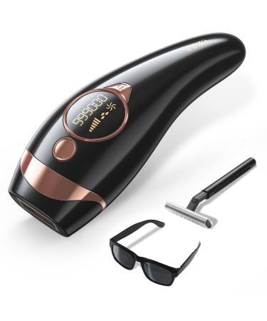 IPL devices hair removal for men and women 999 000 light impulses for long -term reduction in renewable hair suitable for body face bikini area (black)