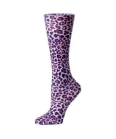 Cutieful Wide Calf Compression Socks 8-15 mmHG Pink Leopard