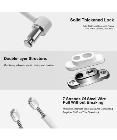 DHOUTDOORS 8PCS Window Restrictor Kids Window Door Cable Lock Child Baby Safety Security Wire Catch for Home Public and Commercial Applications with Screws Keys White - Buy Online on GoSupps.com