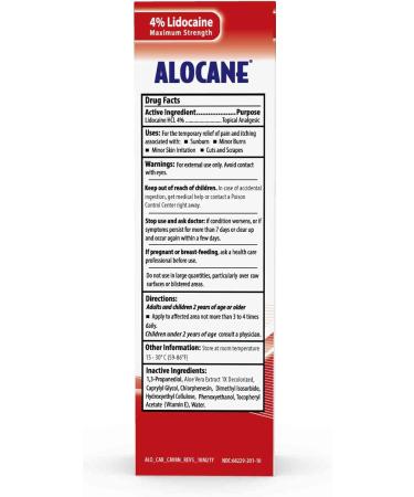 Alocane Emergency Burn Gel 4% Lidocaine | Fast Pain Relief for Minor Burns | 4oz Pack of 1 - Buy Online on GoSupps.com
