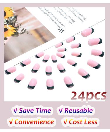Sethexy Olive Green Short Square French Press On Nails 24 Pcs Acrylic Stick-On Nails for Women & Girls - Buy Online on GoSupps.com