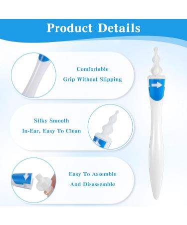 Earwax Removal Tools-Spiral Ear Wax Removal Kit Reusable Safe Ear Cleaner Kit with 16 Soft Flexible Silicone Replaceable Tips - Buy Online on GoSupps.com