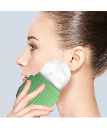 Rose Flower Ice Facial Roller - Reusable Ice Roller for Face & Eyes - Puffiness Reduction, Pore Minimization, Sunburn Repair - LeakProof - Green - Buy Online on GoSupps.com