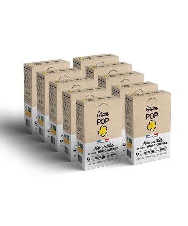 Microwave Popcorn - Popping Corn Kernels - Grain POP [10 Boxes] Vanilla and Caramel Flavors - Made in France - Sa