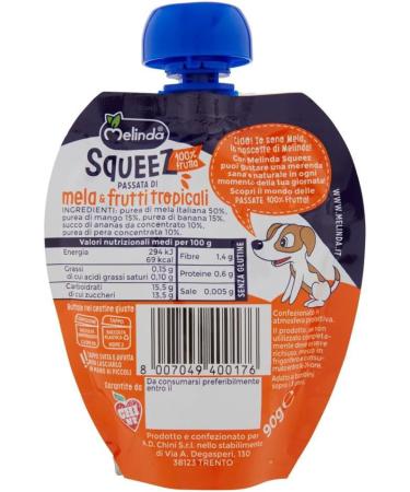  Italian Gourmet E.R. Melinda Mela & Frutti Tropicali Squeez 100% Tropical Fruit and Apple Puree 90g + 400g Box - Buy Online on GoSupps.com