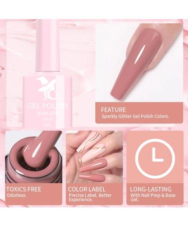 Pink Nail Polish - Nude Pink Gel Varnish - Soak Off UV LED - Pink Gel Nail Polish - Gel Polish Neutral Color Nail Gel Polish for Nail Art French Manicure DIY at Home - Buy Online on GoSupps.com