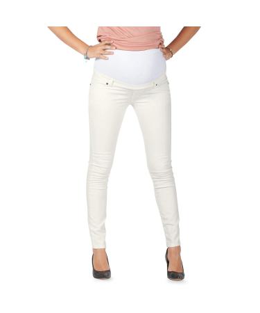 Milano - Maternity Jeans for Pregnant Women Ultra Stretch Buttery Soft Denim Comfortable Slim Clothing. High Waisted Over The Bump Band 16 Off-white