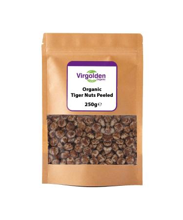 Organic Tiger Nuts Peeled 250g by Virgolden Organic - Raw Snack High Fibre Certified Organic Healthy snack