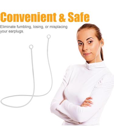 2pcs Silicone Earplugs Connector Cord - 18.9in Anti-Lost Strap for Earbuds Prevents Falling - Lanyard Ear Plugs with Detachable Tips (White - Buy Online on GoSupps.com