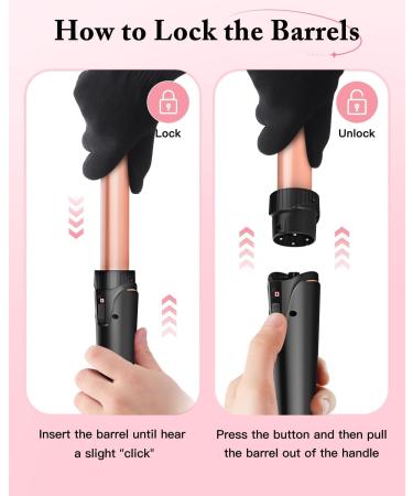 BESTOPE PRO Curling iron curling iron 3 sheets 5in1 curling iron set 3 barrels for large waves temperature setting quick heating and a glove 2 clips rose gold - Buy Online on GoSupps.com