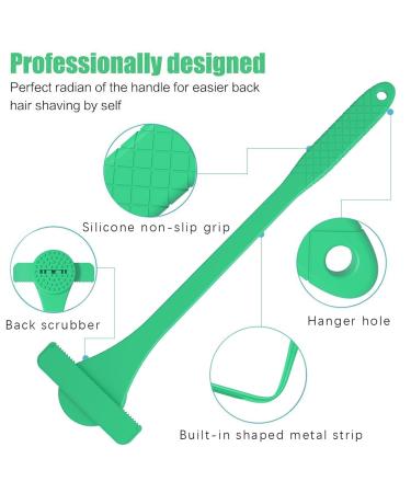 Back Razor for Men | 2-in-1 Flexible Trimmer & Fur Care Tool | Anti-Slip Silicone Handle | Ideal for Adults & Boys - Buy Online on GoSupps.com