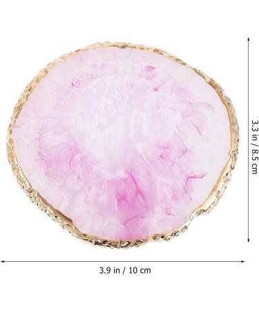 Fomiyes Decorative Tray Set - 2 Pieces for Nail Art Makeup & Display | Golden Resin Palette for Color Mixing & Manicure - Buy Online on GoSupps.com