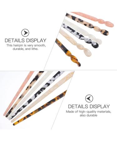 Lurrose 6pcs Leopard Printed Acetate Hair Sticks - Vintage Chinese Hair Pins & Styling Accessories for Women - Buy Online on GoSupps.com