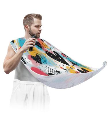Black Heart Beard Bib Apron Beard Hair Catcher for Men Shaving Fathers Day Anniversary Christmas Gifts for Dad Husband Beard Bib with 2 Suction Cups
