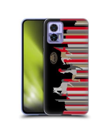 Head Case Designs Officially Licensed AC Milan Silhouette Adults Soft Gel Case Compatible with Motorola Edge 30 Neo 5G