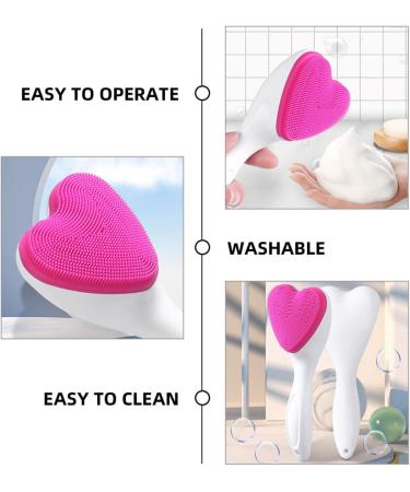 FOMIYES Love Cleansing Brush Heart Facial Cleaning Brush Massaging Wash Brush Face Wash Scrubber Brush Face Scrub Manual Face Washing Brush Silica Gel Face Brush Heart-shaped Miss - Buy Online on GoSupps.com