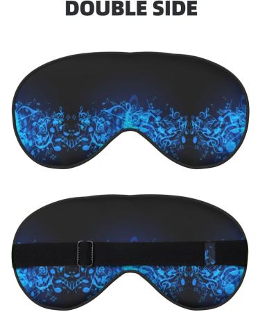Blue Musical Notes Print Soft Eye Mask - Sleep Mask for Men & Women | Travel Comfort & Relaxation - Buy Online on GoSupps.com