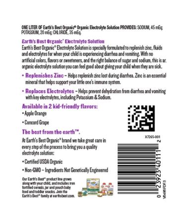 Earth's Best Organic Toddler Electrolyte Solution - Concord Grape, 1L (Pack of 4) | Hydration for Kids - Buy Online on GoSupps.com