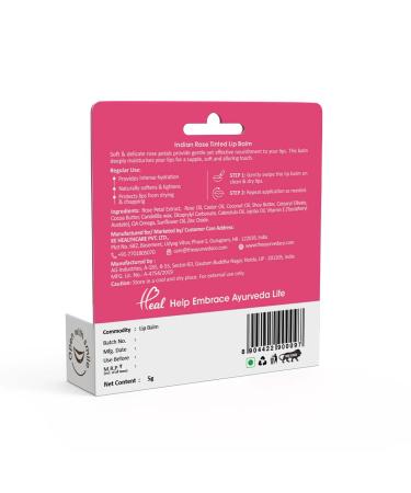 Tinted Indian Rose Vegan Lip Balm SPF 20 - Nourishing Lip Care for All Skin Types | Vitamin E & Rose Petal Extract | 5gm - Buy Online on GoSupps.com