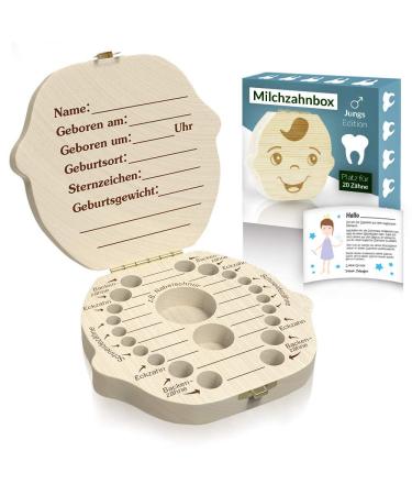 Original Zrilubkrelz tooth box tooth box for children made of wood |including letter |German language |2 versions for young & girls |Milk tooth box milk tooth box for milk teeth as a gift birth - Buy Online on GoSupps.com