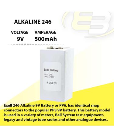 Buy Exell 246 Alkaline 9V Battery NEDA 1602 - Long Lasting Power for All Devices | International Shipping Available - Buy Online on GoSupps.com