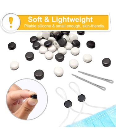 200pcs Elastic Cord Locks Toggles for Drawstrings - Silicone Round Cord Stops - Non-Slip Adjustable Buckler - Mask Adjuster for Suppliers - White 100pcs Black 100pcs - Buy Online on GoSupps.com