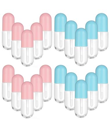 RONRONS 30 Pieces Cute Capsule Shaped Mini Lip Gloss Tubes Refillable Lip Balm Bottles Clear Empty Lip Balm Containers Reusable Plastic Lipstick Tube Containers with Rubber Insert Stoppers  3ml