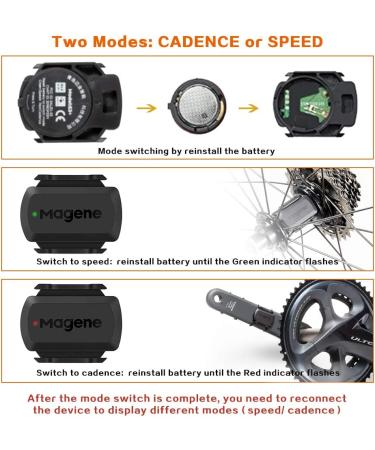 Magne Speed/Cadence Sensor for Cycling - Wireless Bluetooth/Ant+ RPM Sensor for Road & Spinning Bikes - Compatible with Onelap, Wahoo, Zwift, Strava - Buy Online on GoSupps.com
