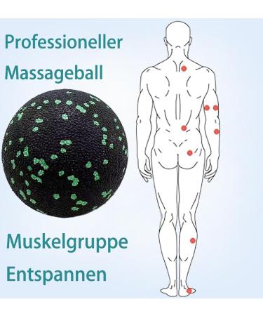 Peanut Massage Ball - Double Lacrosse Ball for Trigger Point Therapy & Myofascial Relaxation - 16 cm Green Fitness Tool - Buy Online on GoSupps.com